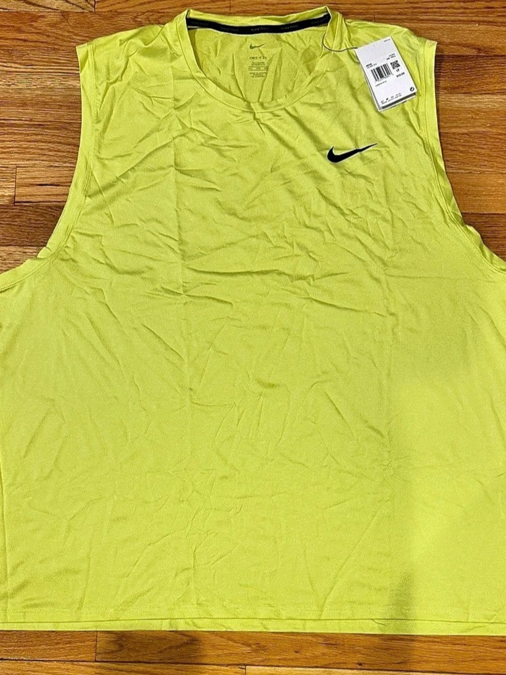 Nike Pro Dri-FIT Tank Men's Yellow Tank Top XL-Tall